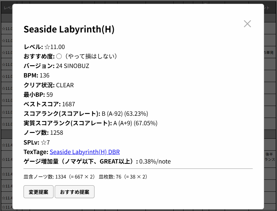 AC版難易度表モーダル